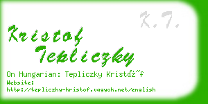 kristof tepliczky business card